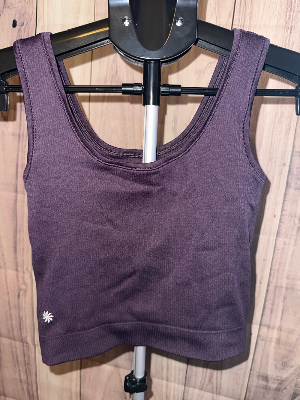 Athleta Seamless Ribbed Cropped Tank Top Purple Bra XS/S